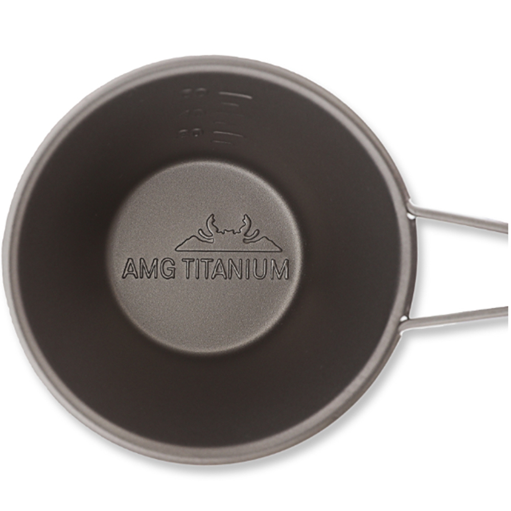 AMG 티타늄 시에라 컵 고정 370ml 1+1 파우치 포함 티탄 캠핑 컵