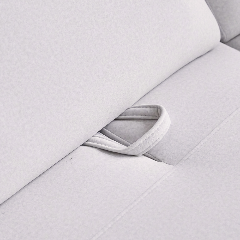 (희망일배송) 빅토리아 스윙 이지클린 기능성 코모도 패브릭 소파 스툴미포함, 아이보리, 코너형