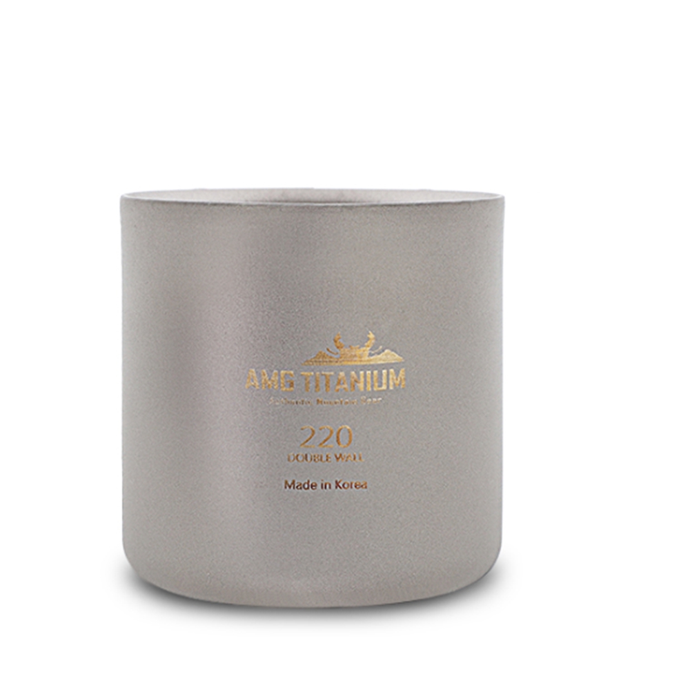 AMG 티타늄 컵 이중 머그컵 220ML 광목케이스 포함 캠핑 등산용컵 티탄컵 - 상세 이미지 3