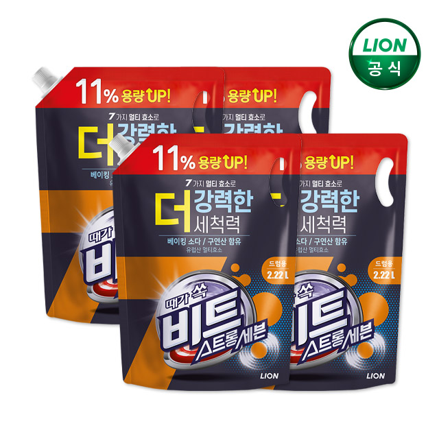 비트 스트롱세븐 액체세제 2.22L 리필x 4개 이미지 2