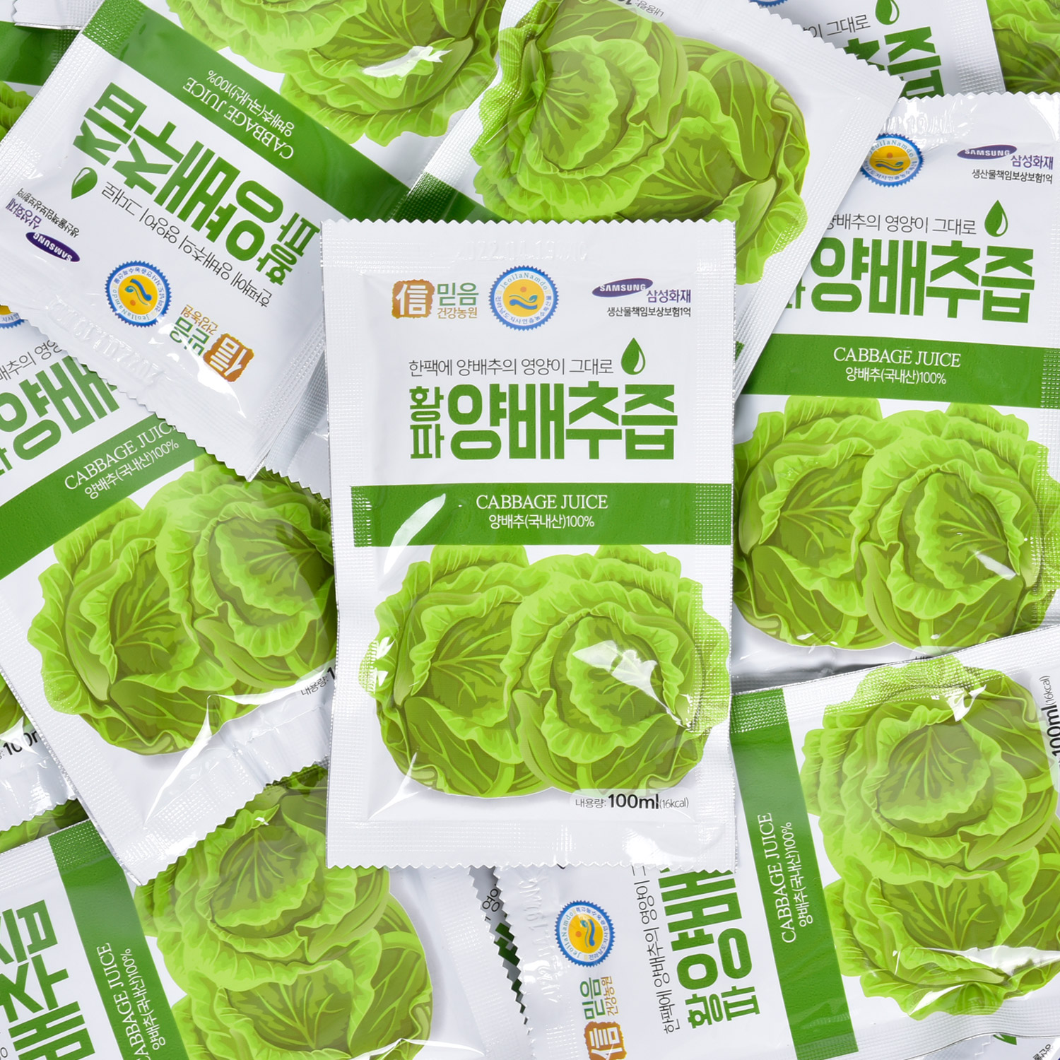 무안 순수 양배추즙 100ml 60팩 맛이 진한 저온추출 양배추 임산부