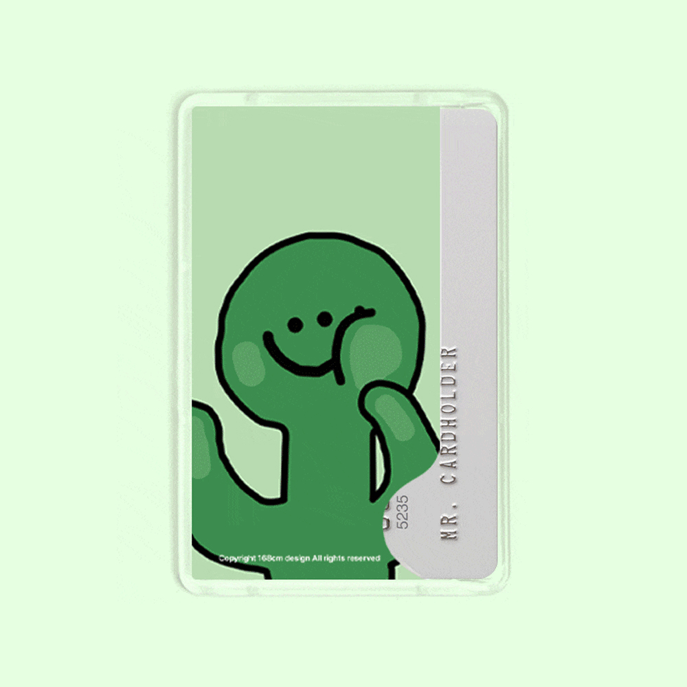 아이폰 맥세이프 카드지갑 투명  베이직 볼따구 올리 초록이