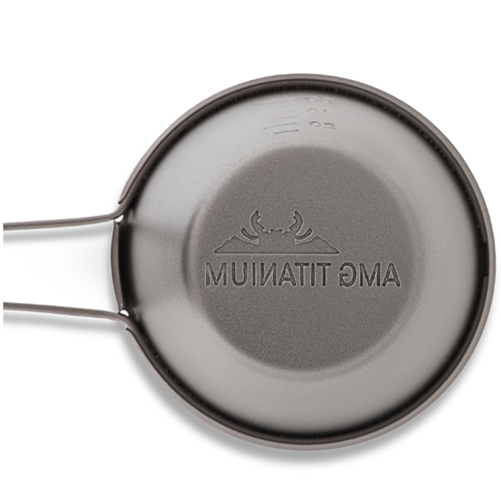 AMG 티타늄 시에라 컵 고정 370ml 1+1 파우치 포함 티탄 캠핑 컵