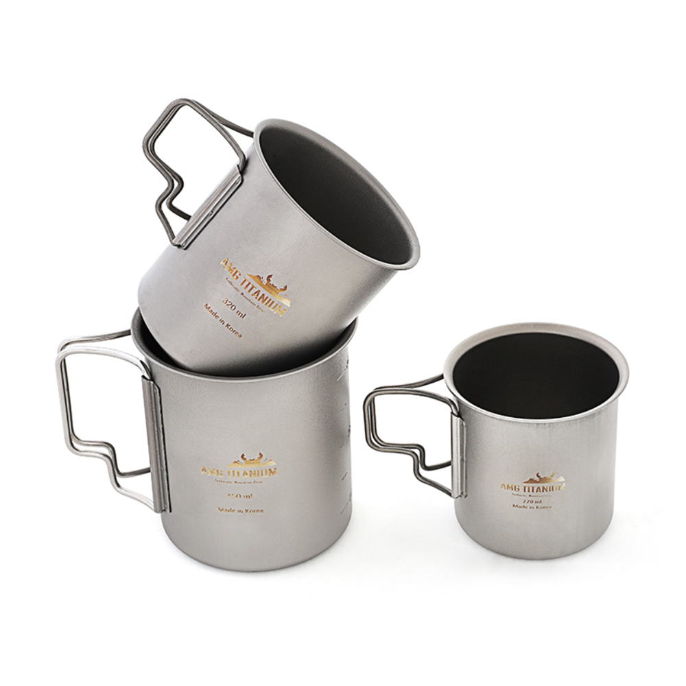 AMG 티타늄컵 티탄 컵 250ml 파우치 포함