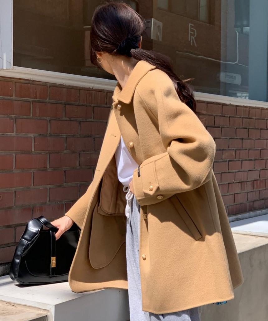 헤르몬 더블트렌치 롱 핸드메이드코트 울100 벨트 여성코트 직장인 오피스룩 연말룩 상세 이미지 72