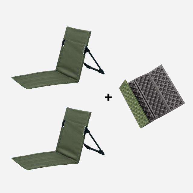 KOOLMAN(쿨맨) 피크닉 그라운드 캠핑의자 1+1 (방석포함)