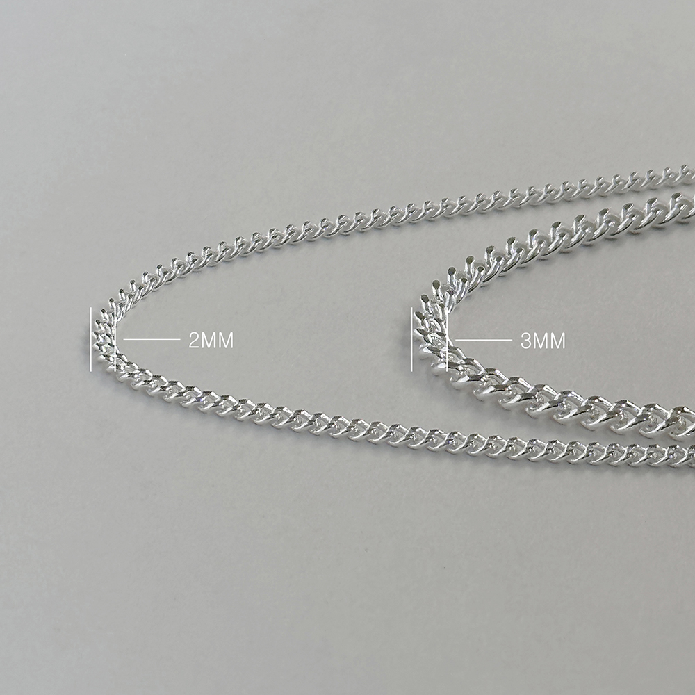 실버목걸이 은목걸이줄 실버체인 silver925 2mm 3mm : 재이유 JAY.U