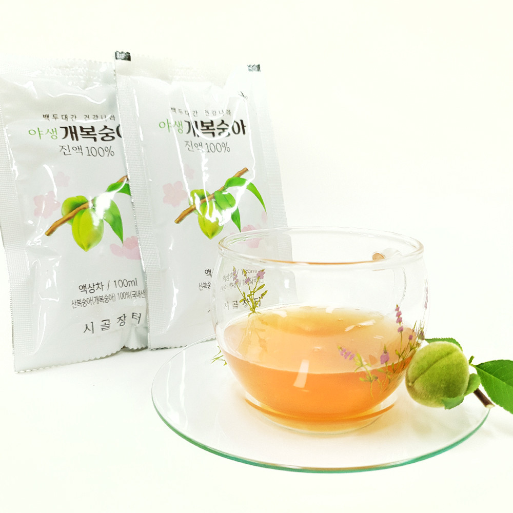 시골장터 개복숭아 즙 무첨가 100ml 30포  자연산 산복숭아 돌복숭아 액기스 - 상세 이미지 2
