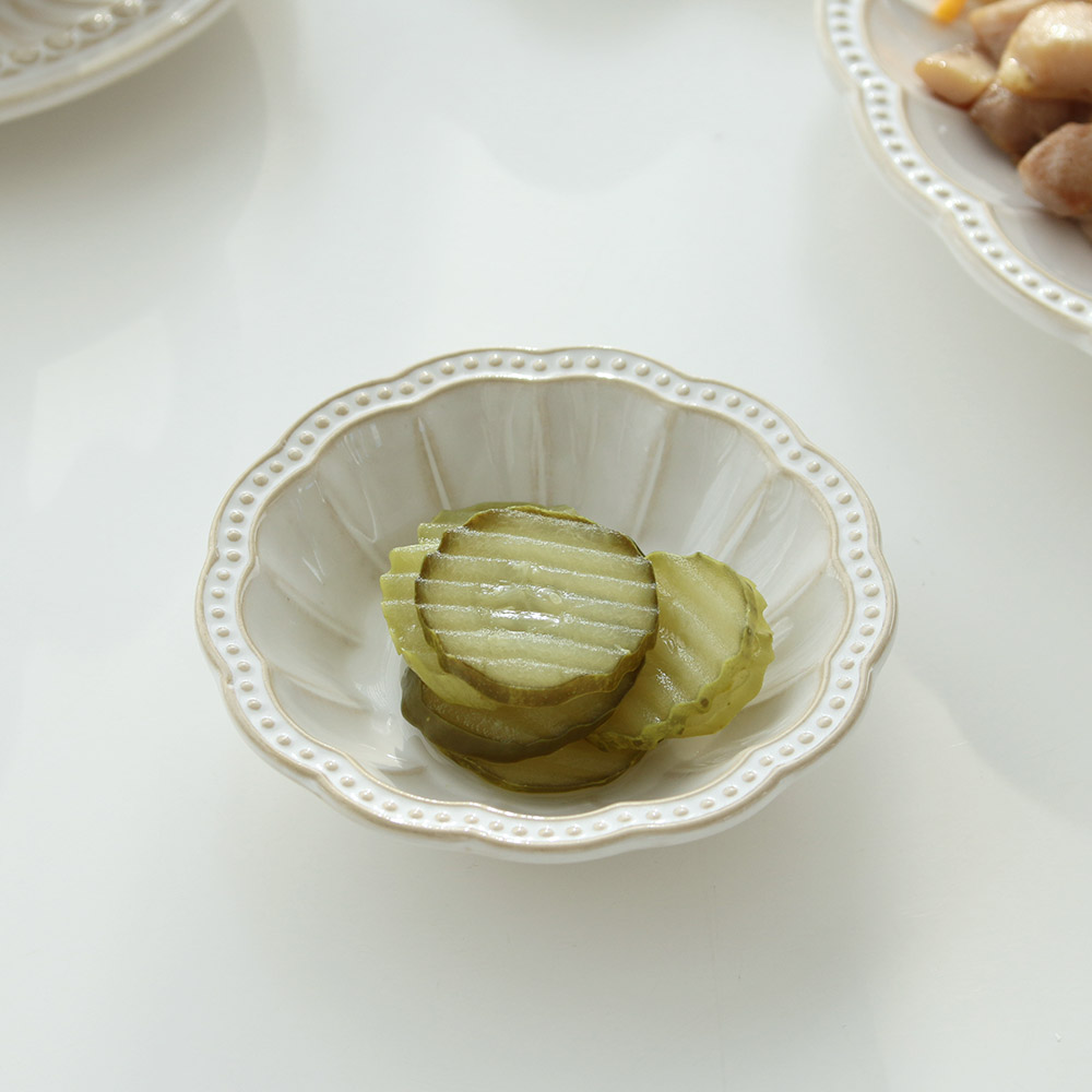 티나블랑 미뉴엣 도자기 예쁜 빈티지 사각 반찬 파스타 디저트 플레이팅 접시 그릇 쿠프 11cm