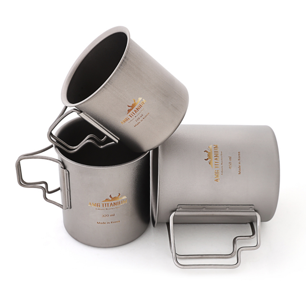 AMG 티타늄컵 티탄 컵 250ml 파우치 포함
