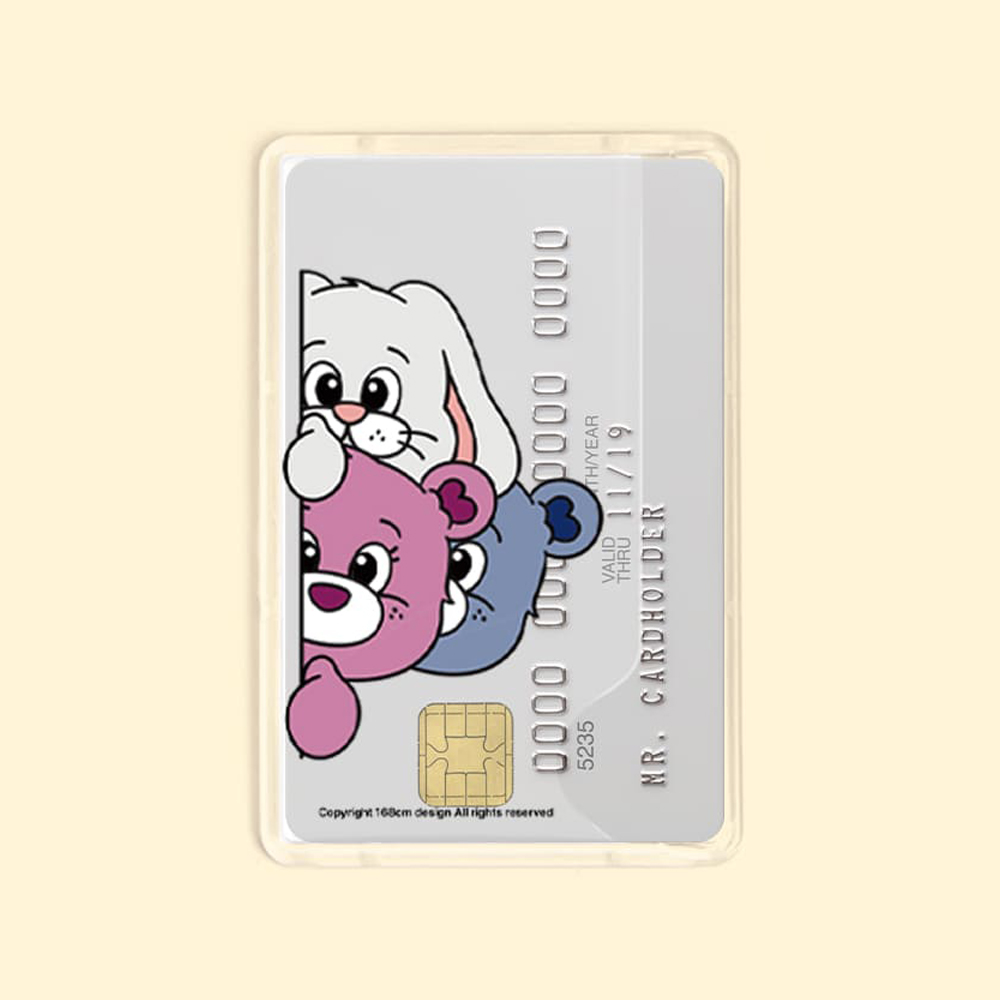 아이폰 맥세이프 카드지갑 투명 베이직 빼꼼 해피베어