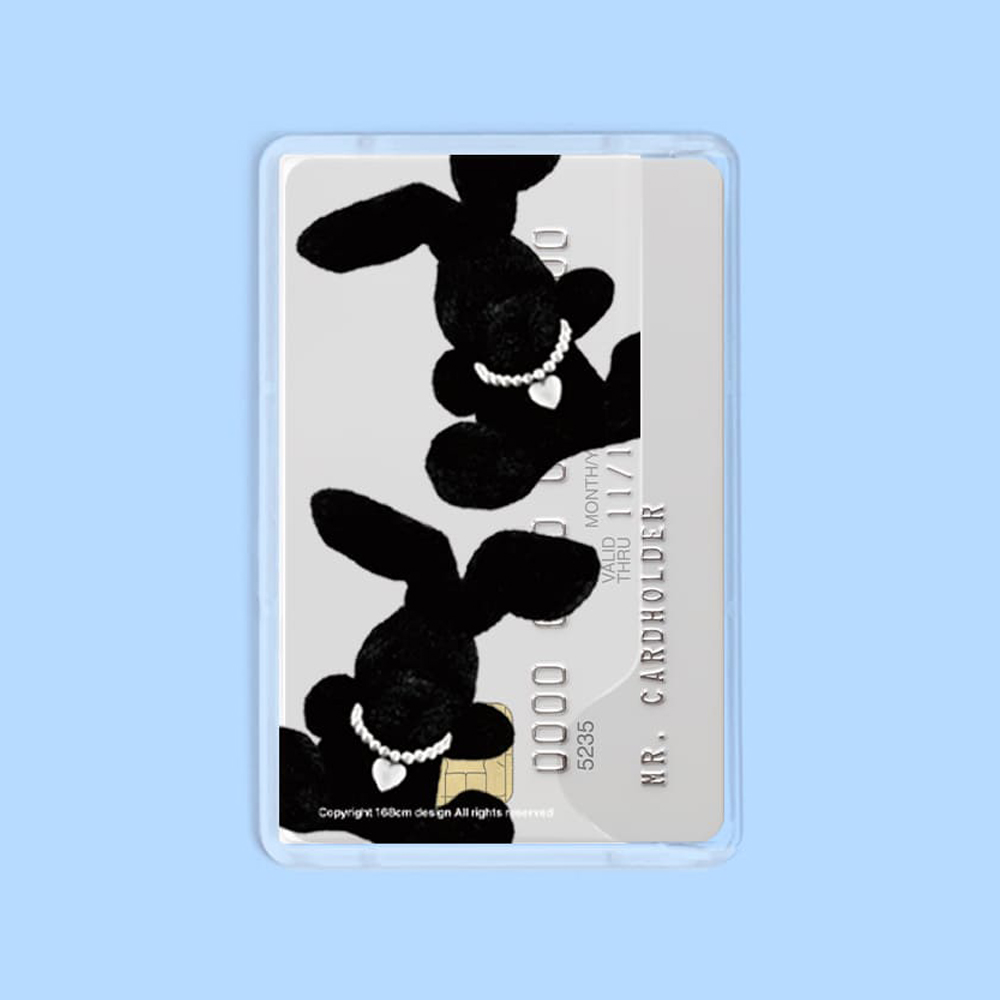 아이폰 맥세이프 카드지갑 투명  베이직 블랙 래빗