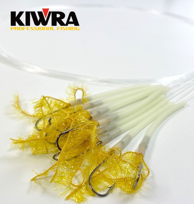 선상낚시 키우라 갈치 낚시 텐빈 편대 골드 아가미 야광 튜브 장축광 채비 바늘 훅 3호, 골드