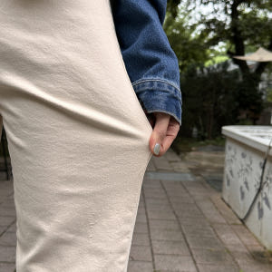 하이웨스트 세미 밴딩 와이드팬츠 여성 면팬츠 통바지 여자 기모바지 겨울 ... 착용 후기 | 사이즈/핏 총정리 - 상품 이미지 3