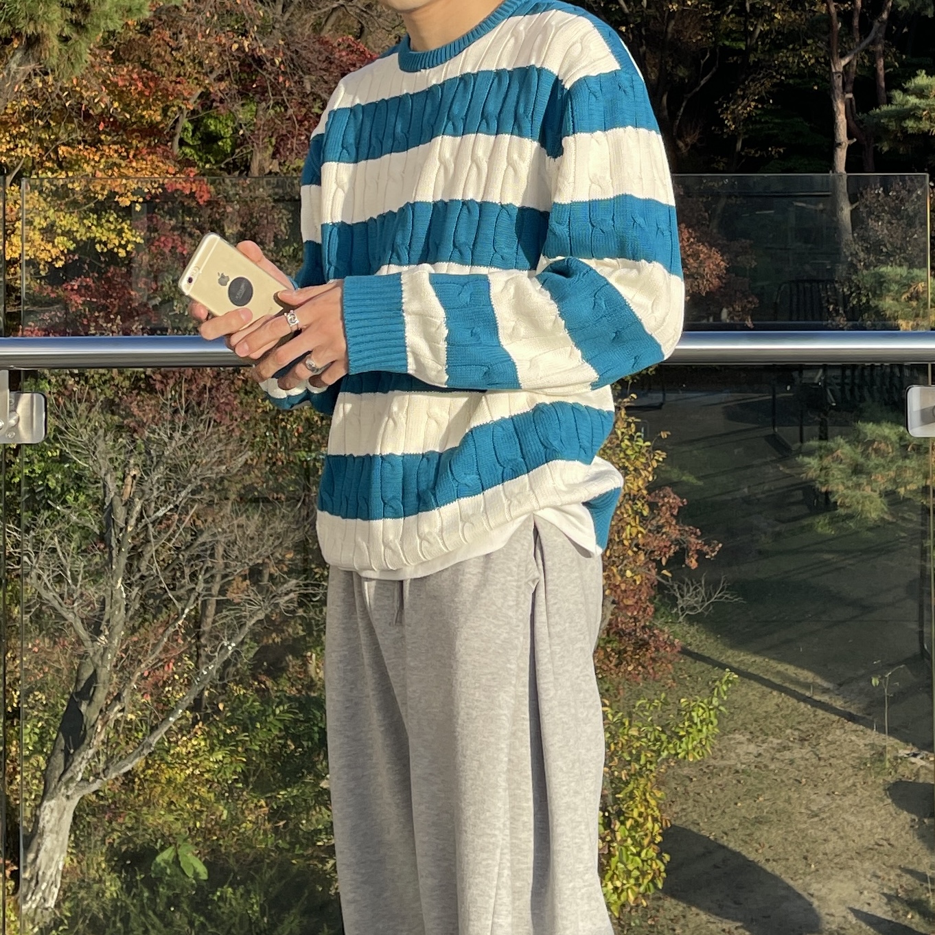 남자꽈배기니트 남자케이블니트 이미지 3