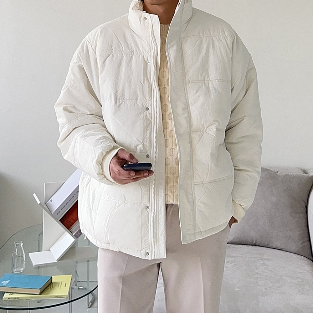 남자패딩 남자 오버핏 웰론 커플 숏 패딩 이미지 3
