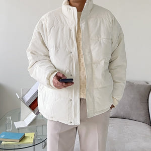 남자패딩 남자 오버핏 웰론 커플 숏 패딩 착용 후기 | 사이즈/핏 총정리 - 상품 이미지 3