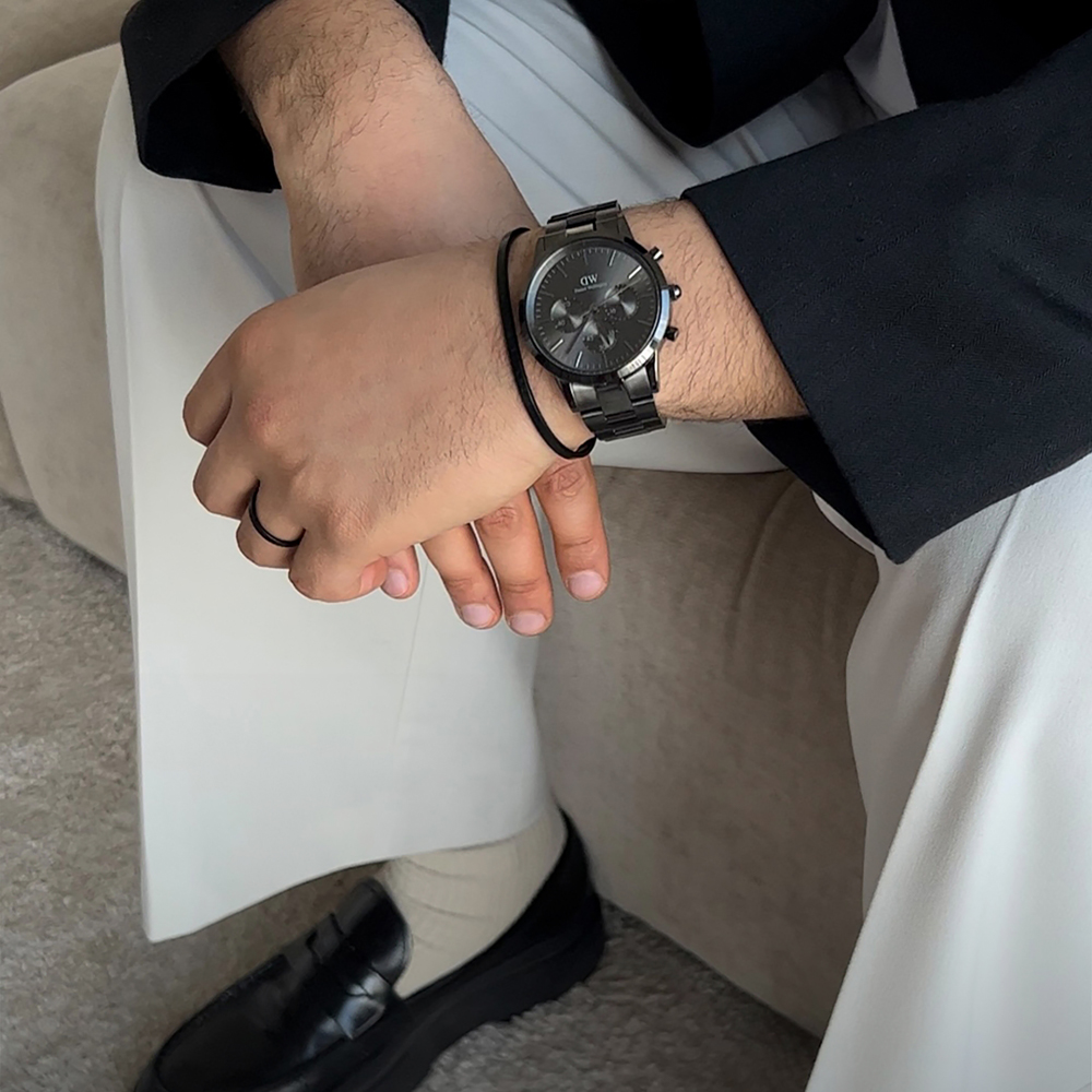 다니엘 웰링턴 CLASSIC BRACELET BLACK 올블랙 심플스타일 커플팔찌 이미지 4