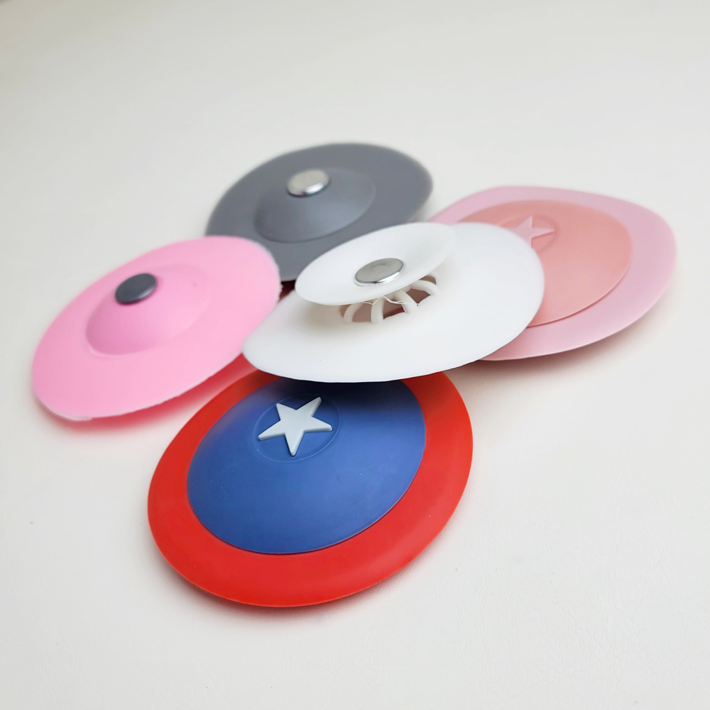 원터치 배수구 덮개 욕조캡 세면대 배수구 마개 하수구 씽크대 마개 트랩 실리콘