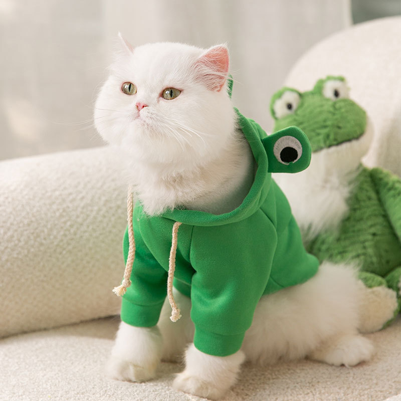 다묘집사 고양이 개구리 곰 후드 티 옷 - 상세 이미지 2