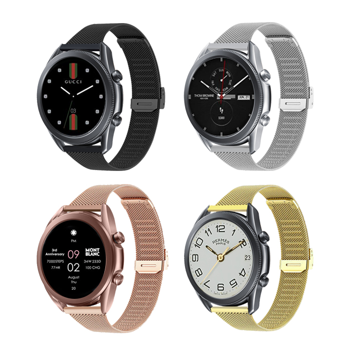 갤럭시워치7 스트랩 갤럭시워치6 갤워치5 갤워치4 클래식 프로 20mm용 밀레니즈 슬림버클 메탈 시계줄