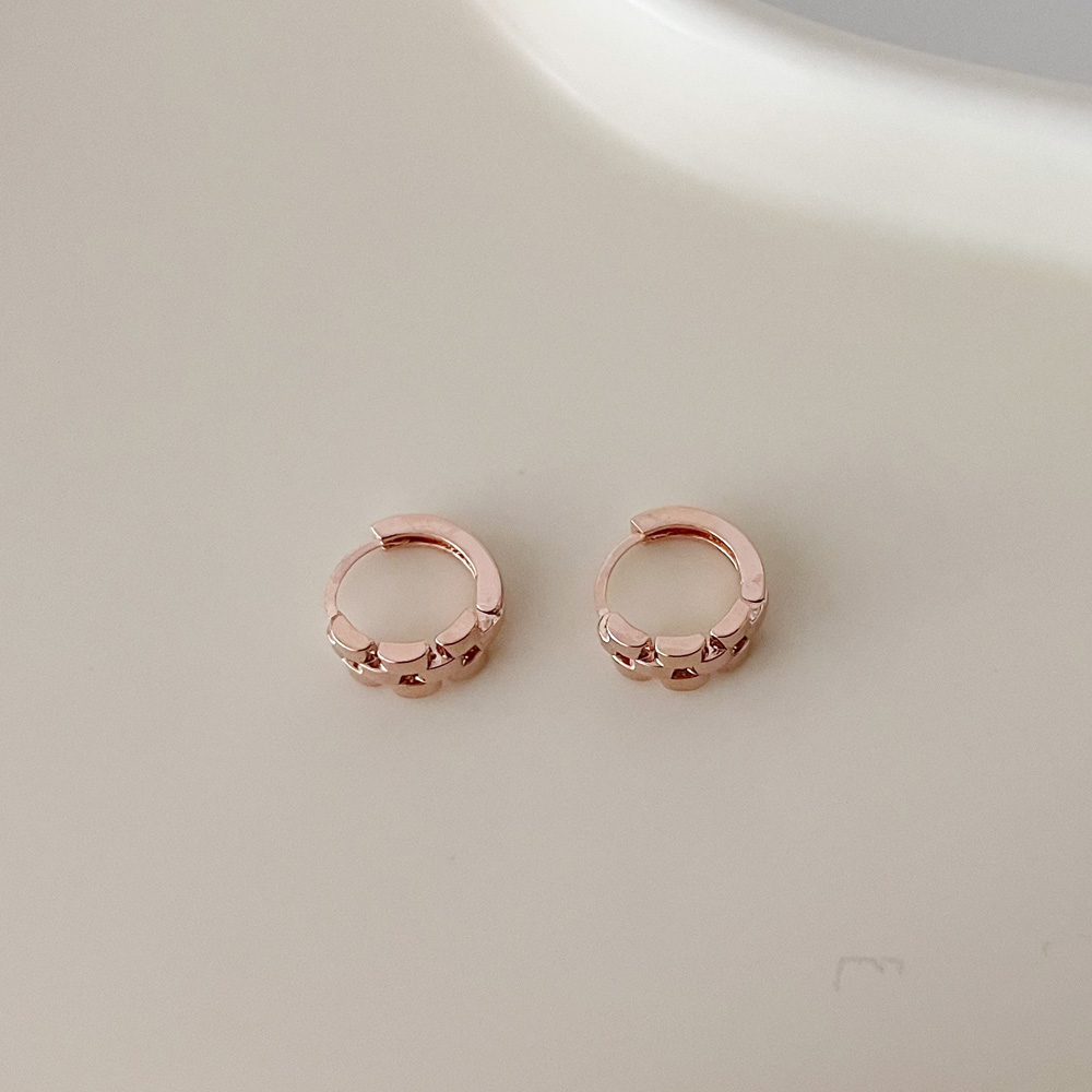 14K 금침 모노블럭 하이엔드 로즈골드 원터치 링귀걸이 - 상세 이미지 4
