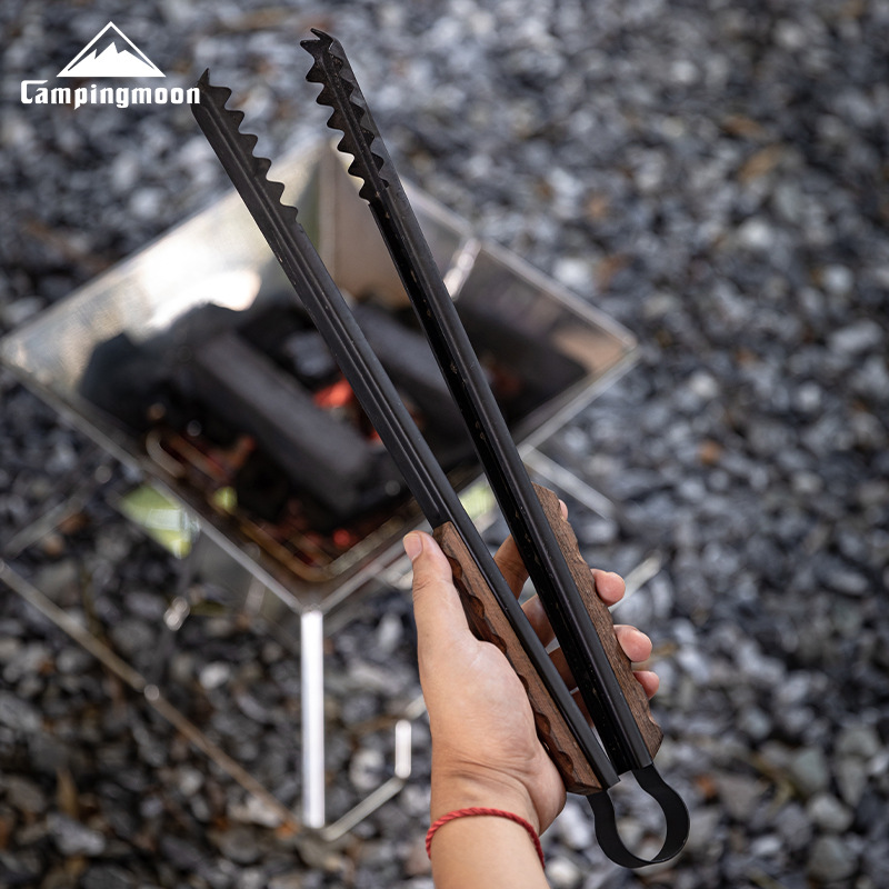 캠핑문 카본 장작 숯집게 블랙 BKMS-41