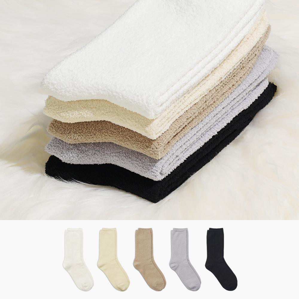 삭피엔스 여자 차분한 컬러 데일리 수면양말 5켤레 국산 롱 임산부 긴 양말 세트 N배송