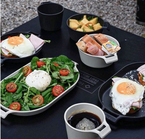 800도씨 캠핑 식기 세트 BPA 프리 접시 그릇 컵