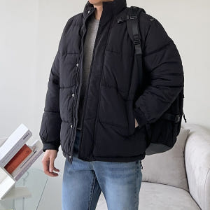 남자패딩 남자 오버핏 웰론 커플 숏 패딩 착용 후기 | 사이즈/핏 총정리 - 상품 이미지 2