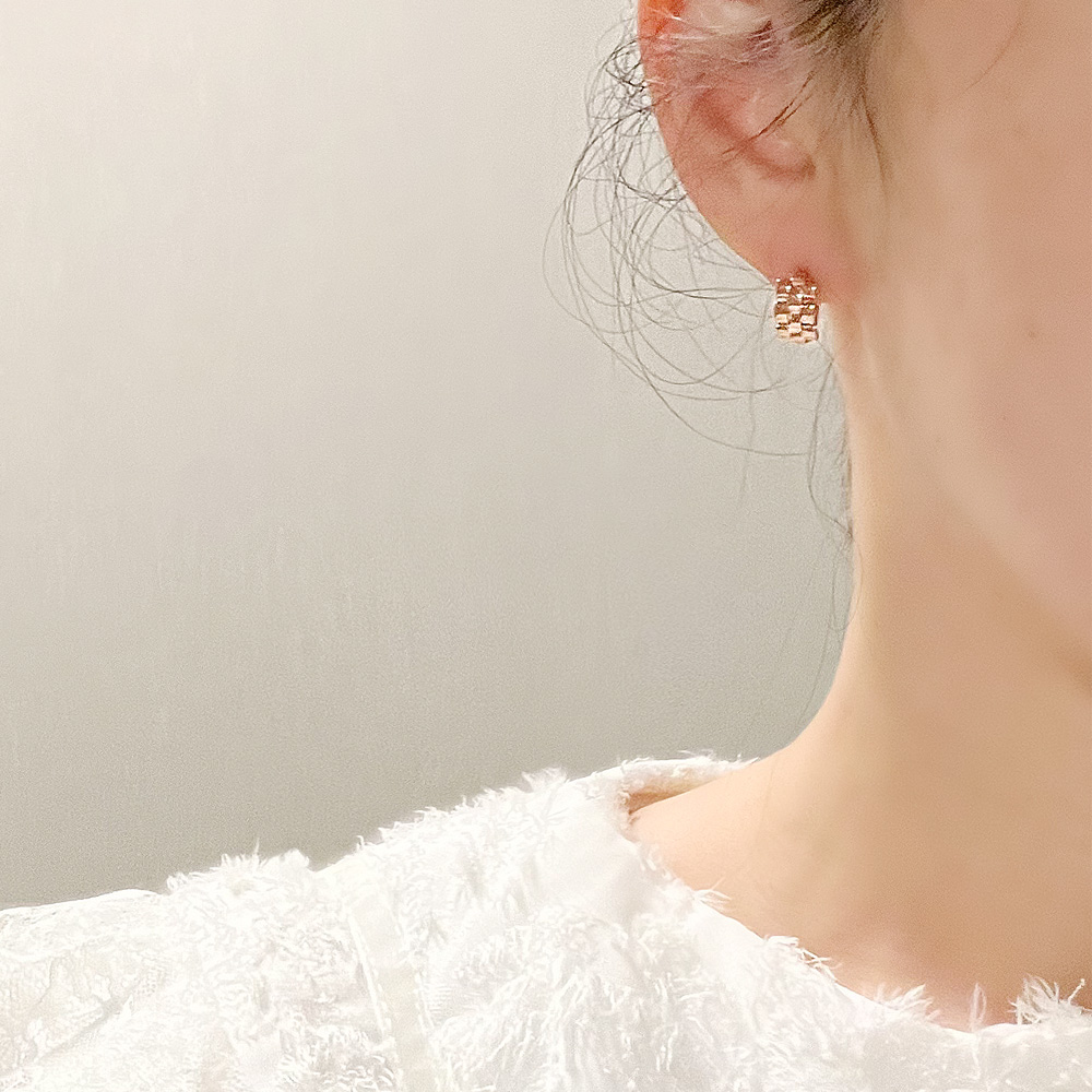 14K 금침 모노블럭 하이엔드 로즈골드 원터치 링귀걸이 - 상세 이미지 2