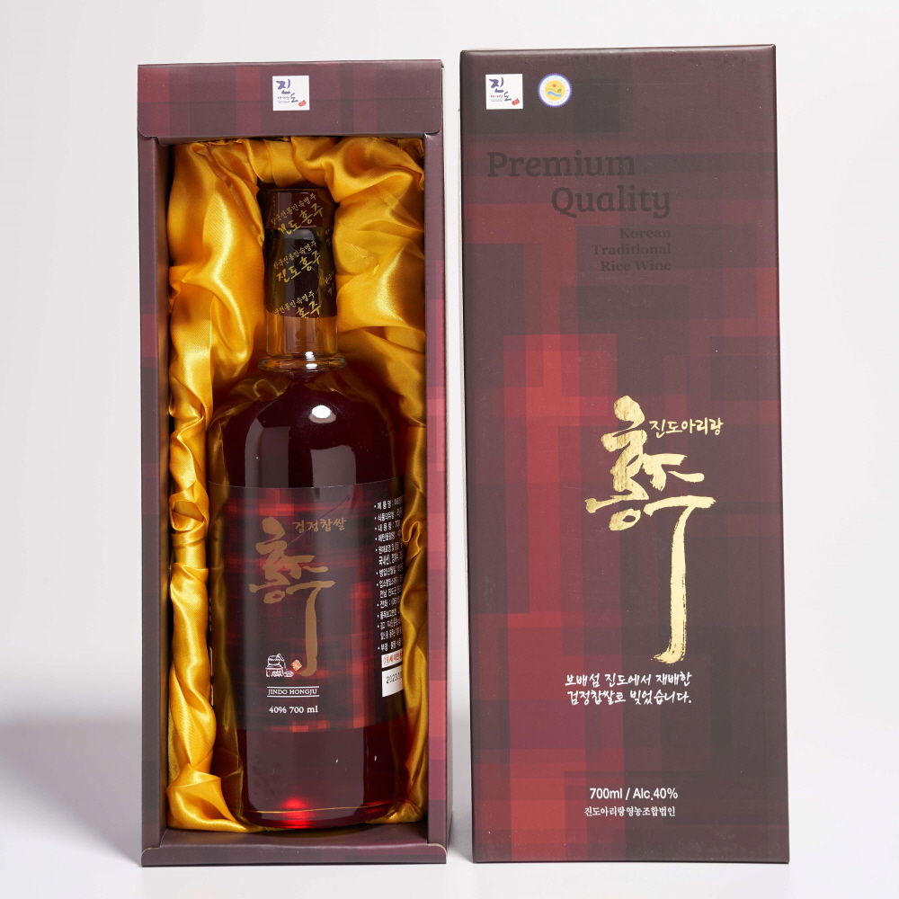 진도홍주 40도 700ml 찹쌀 지초주 아리랑 찰7호 (케이스, 쇼핑백포함) - 메인 이미지