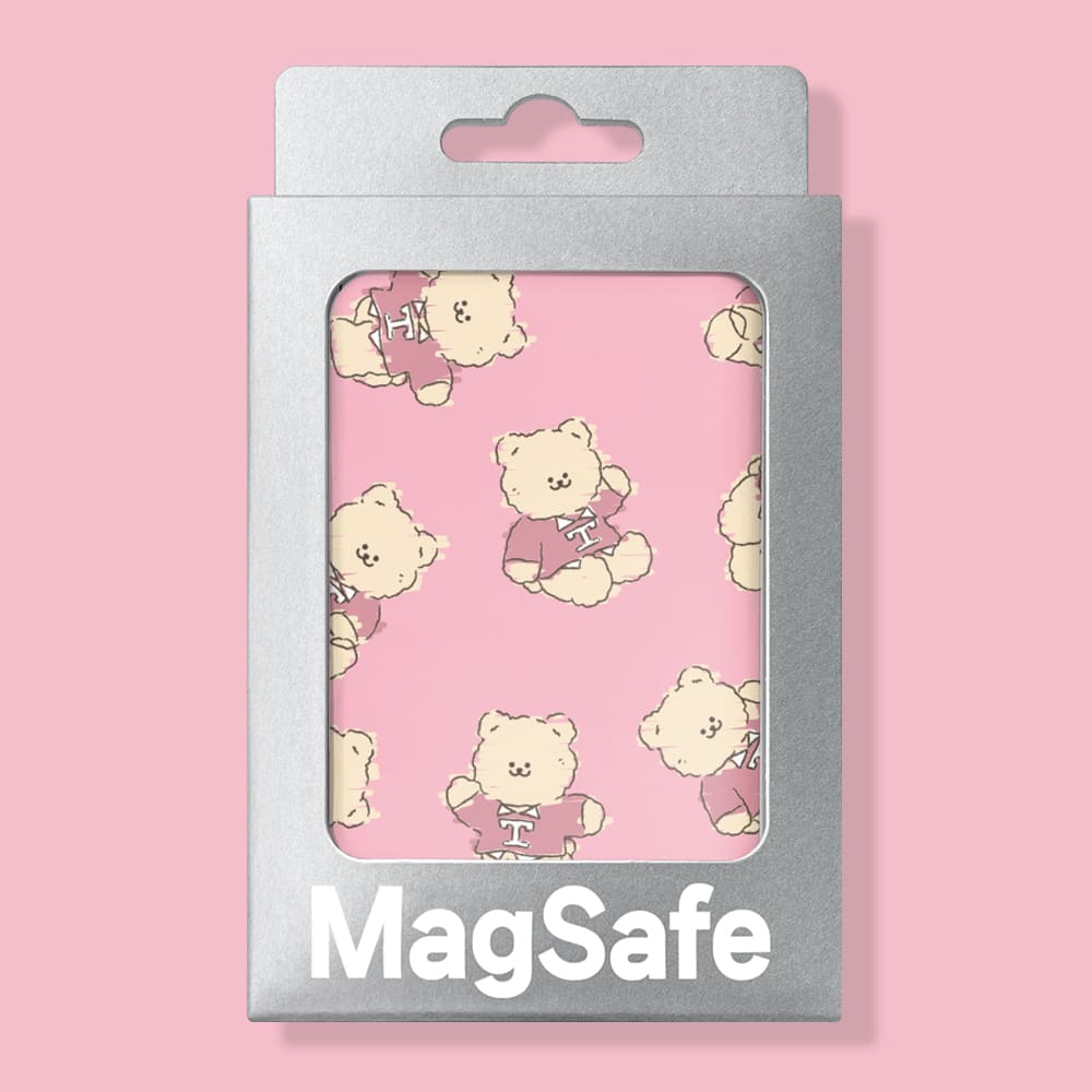 맥세이프 보조배터리 아이폰 무선 충전 곰찌 스케치 핑크