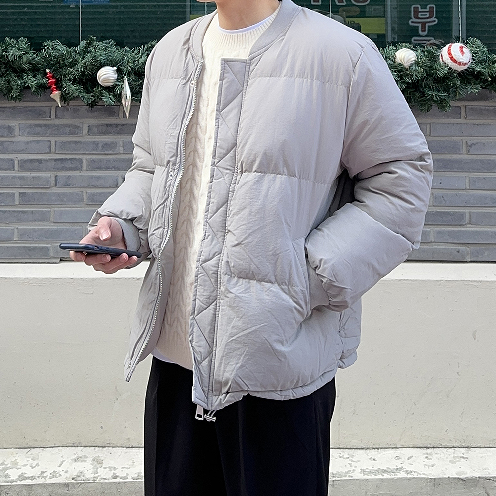 남자패딩 오버핏 웰론 블루종점퍼 남자숏패딩 이미지 2