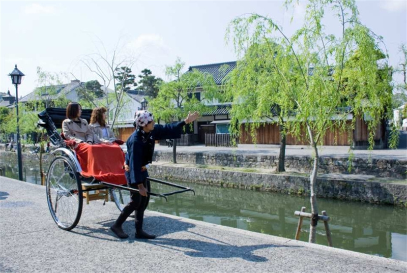일본 오카야마 구라시키 백악관 에도식 상가 오하라 미술관 인력거 체험 이미지 2