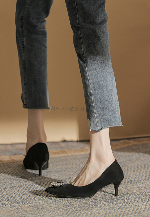 에니프 5,7,9cm 큐빅 스웨이드 여성 펌프스 스틸레토 힐 1color 상세 이미지 21