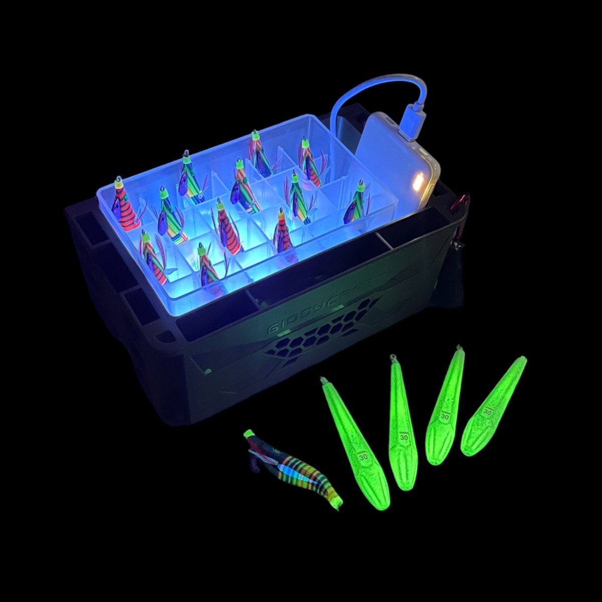 UV축광기 에기 축광기 측광기 휴대용 USB LED (메이호 다이와 기디크래프트 호환) - 상품 이미지