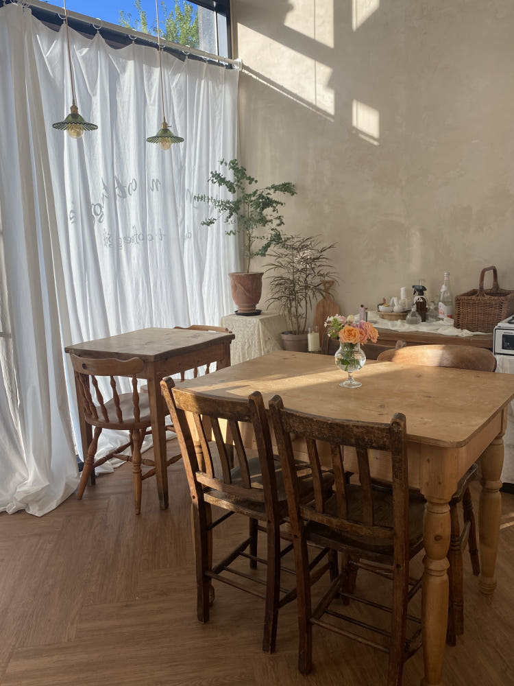 빈티지 광목커튼