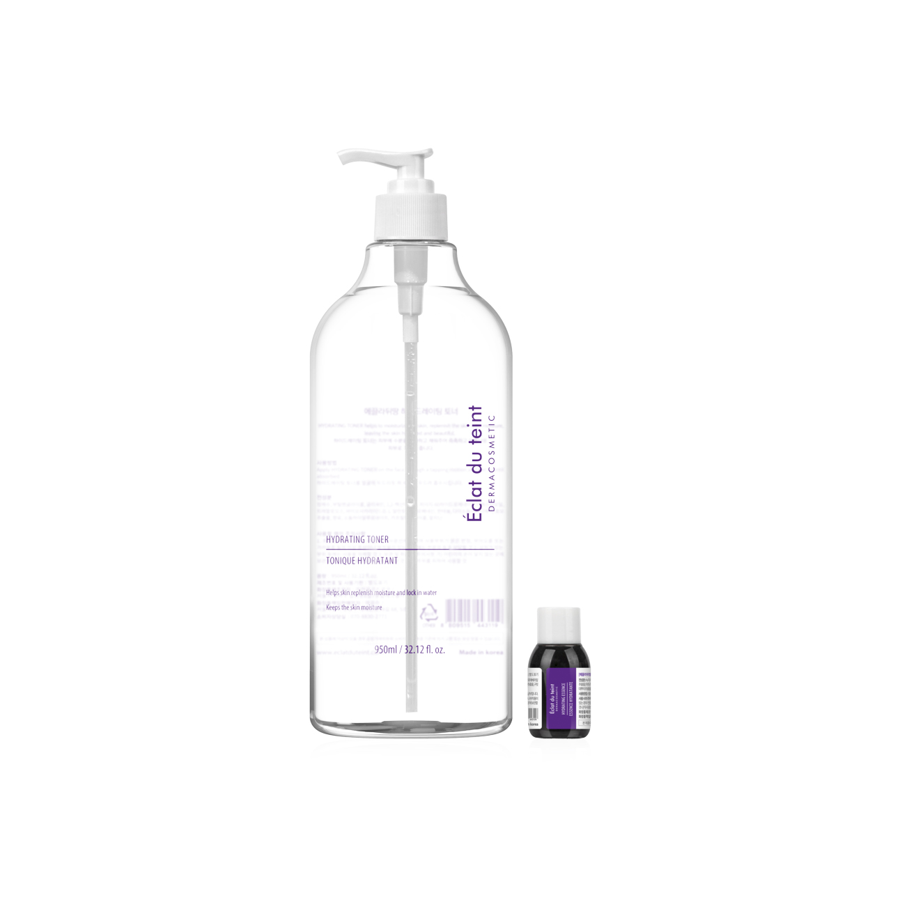 [본사정품] 에끌라뒤땅 하이드레이팅 토너 950ml 에센스 30ml 이미지 6