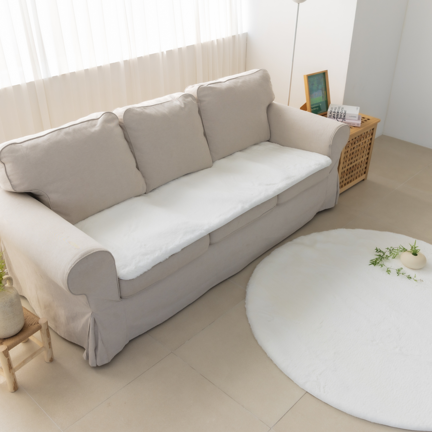 에코퍼 쇼파패드 3인용 극세사 소파매트 겨울 소파패드