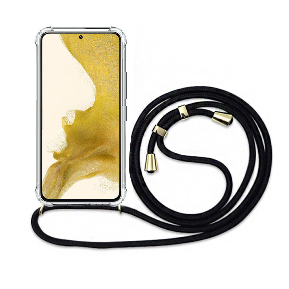 에어 범퍼 스트랩 목걸이 케이스 투명, 갤럭시S22 플러스