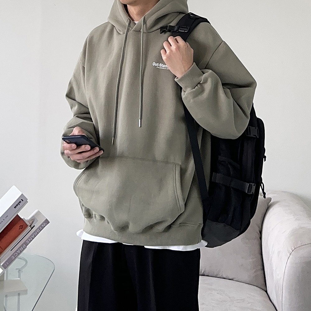 남자후드티 프린팅 오버핏 맨투맨 남성기모후드티 이미지 3