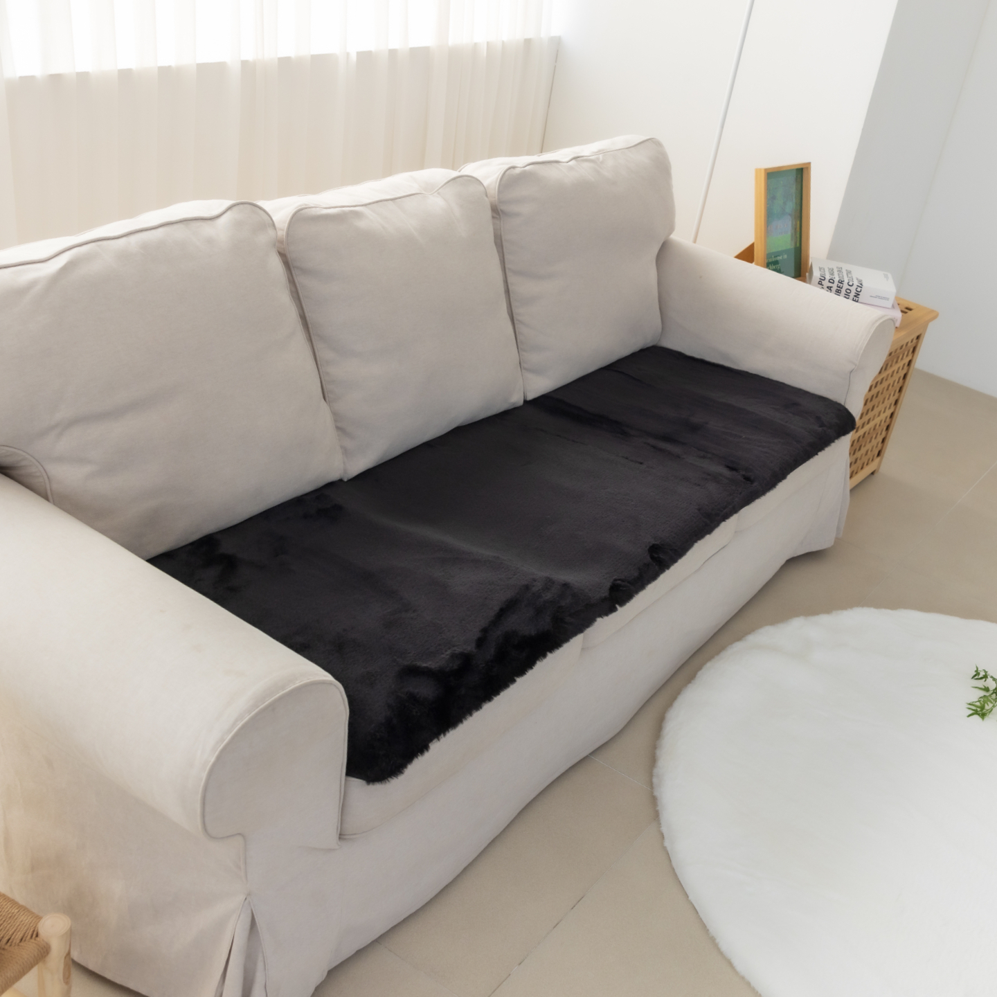 에코퍼 쇼파패드 3인용 극세사 소파매트 겨울 소파패드