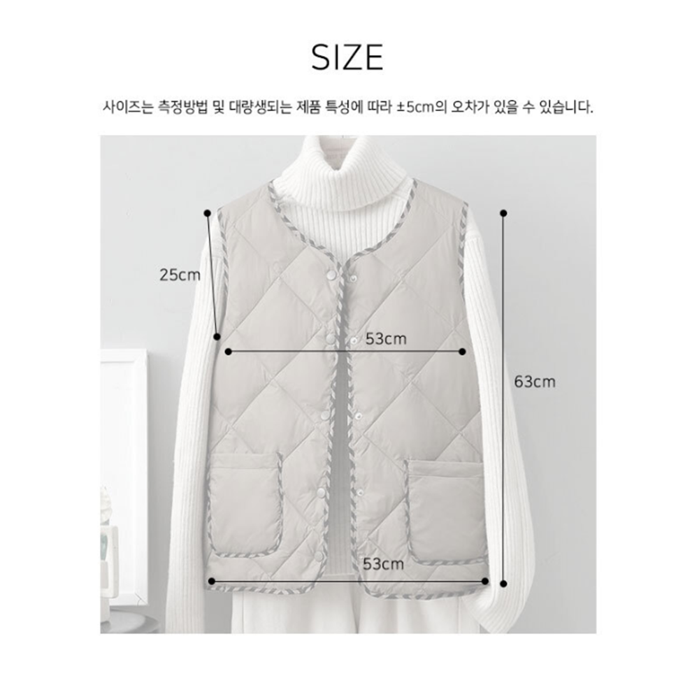 아줌마조끼 누비 할머니 엄마 여성 누빔 패딩 조끼 이미지 4
