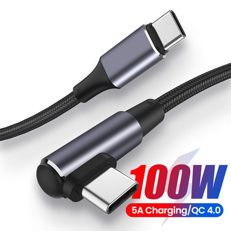 ㄱ자 CtoC 100W 초고속 충전케이블 90도 1M 3M