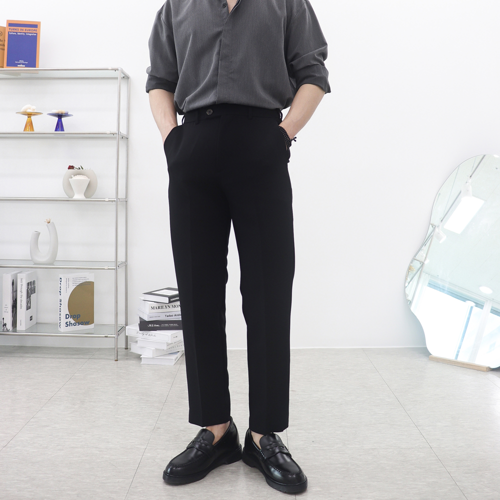 남자9부슬랙스 남성슬림핏슬랙스 남자베이지바지 - 상세 이미지 2