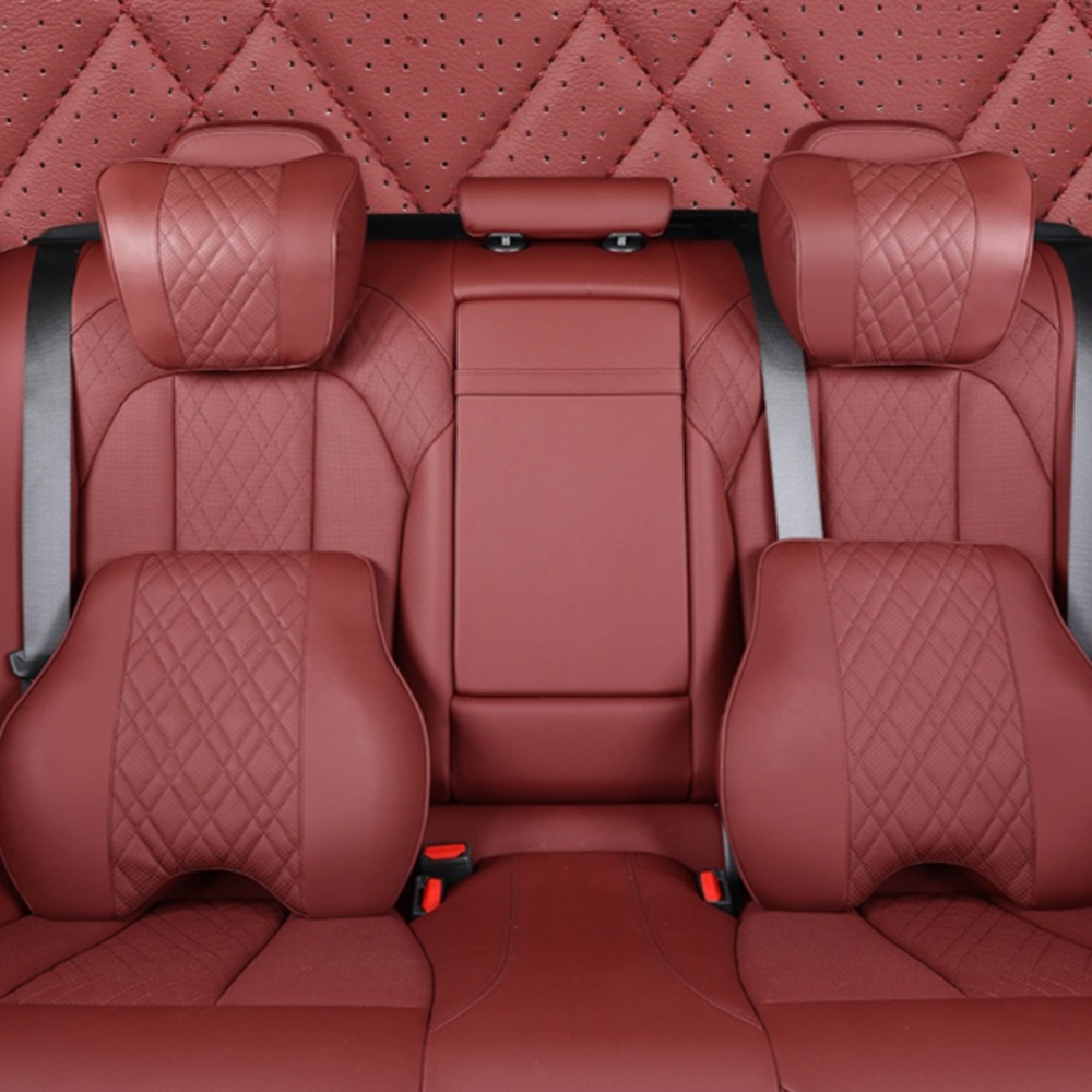 BMW 자동차 가죽 머리 허리 받침 쿠션 헤드레스트 3 5 7 시리즈 X1 X2 X3 X4 X5 X6 X7 - 메인 이미지