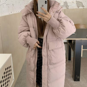 텔라 겨울 여성 하이넥 루즈핏 오버핏 래글런 후드 웰론 롱패딩 코트 점퍼 착용 후기 | 사이즈/핏 총정리 - 상품 이미지 3