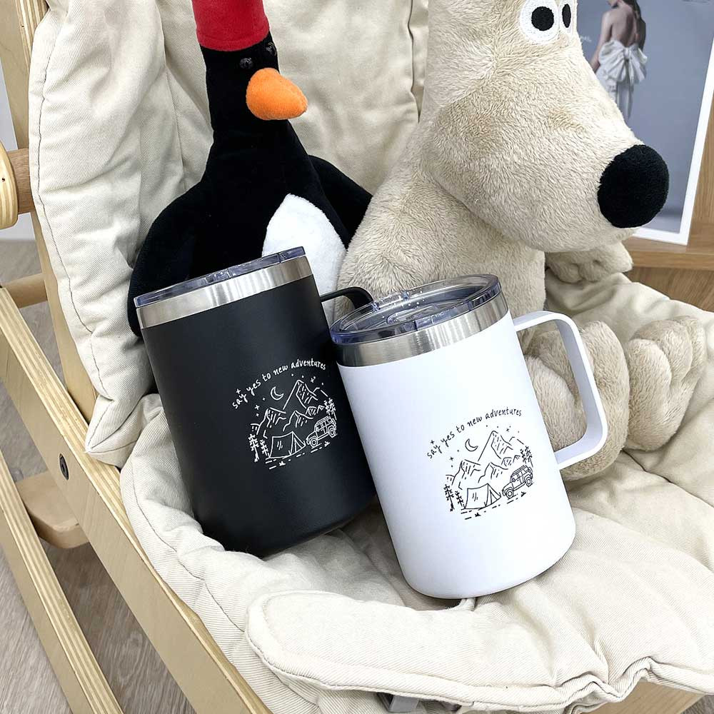 스텐304 이중 진공머그 모음 500ml 650ml 뚜껑있는 스텐손잡이컵 보온보냉 컵 - 상세 이미지 4