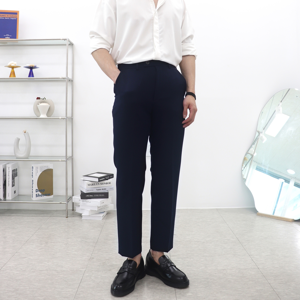 남자9부슬랙스 남성슬림핏슬랙스 남자베이지바지 - 상세 이미지 4